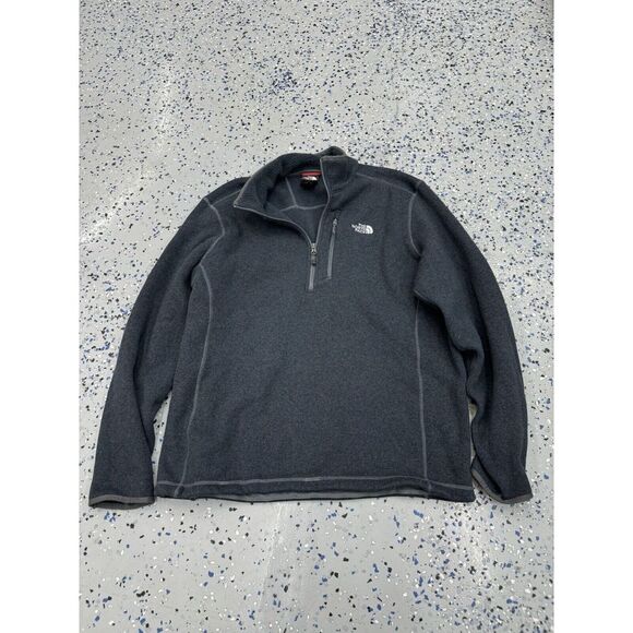 The North Face Men's XL Fleece Blue Gray 1/4 Zip XL Used Pullover Pockets - Picture 1 of 3